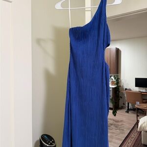 Hello Molly Vibrant Blue One-Shoulder Dress